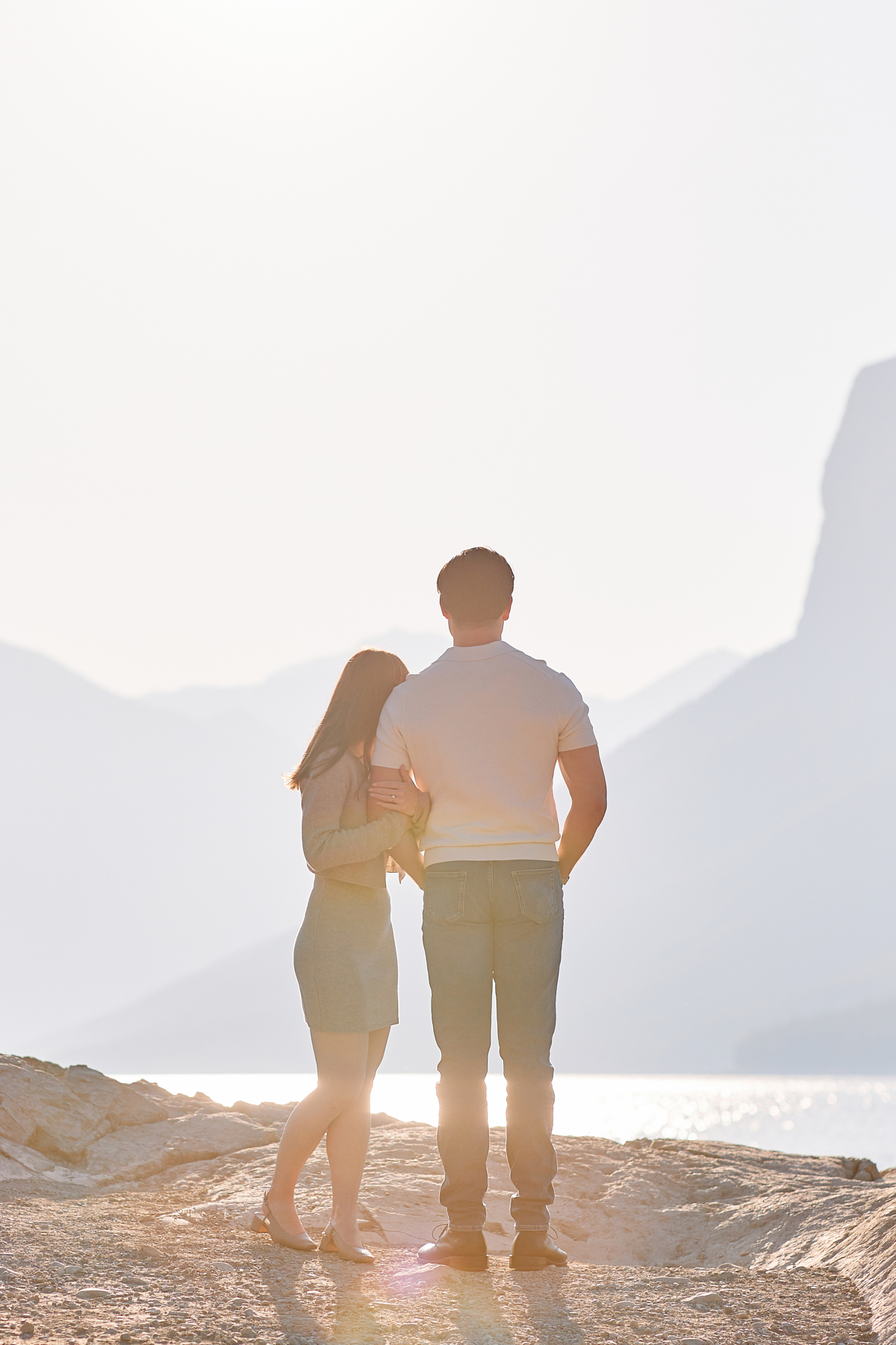 Lake Minnewanka Summer Engagement Photos
