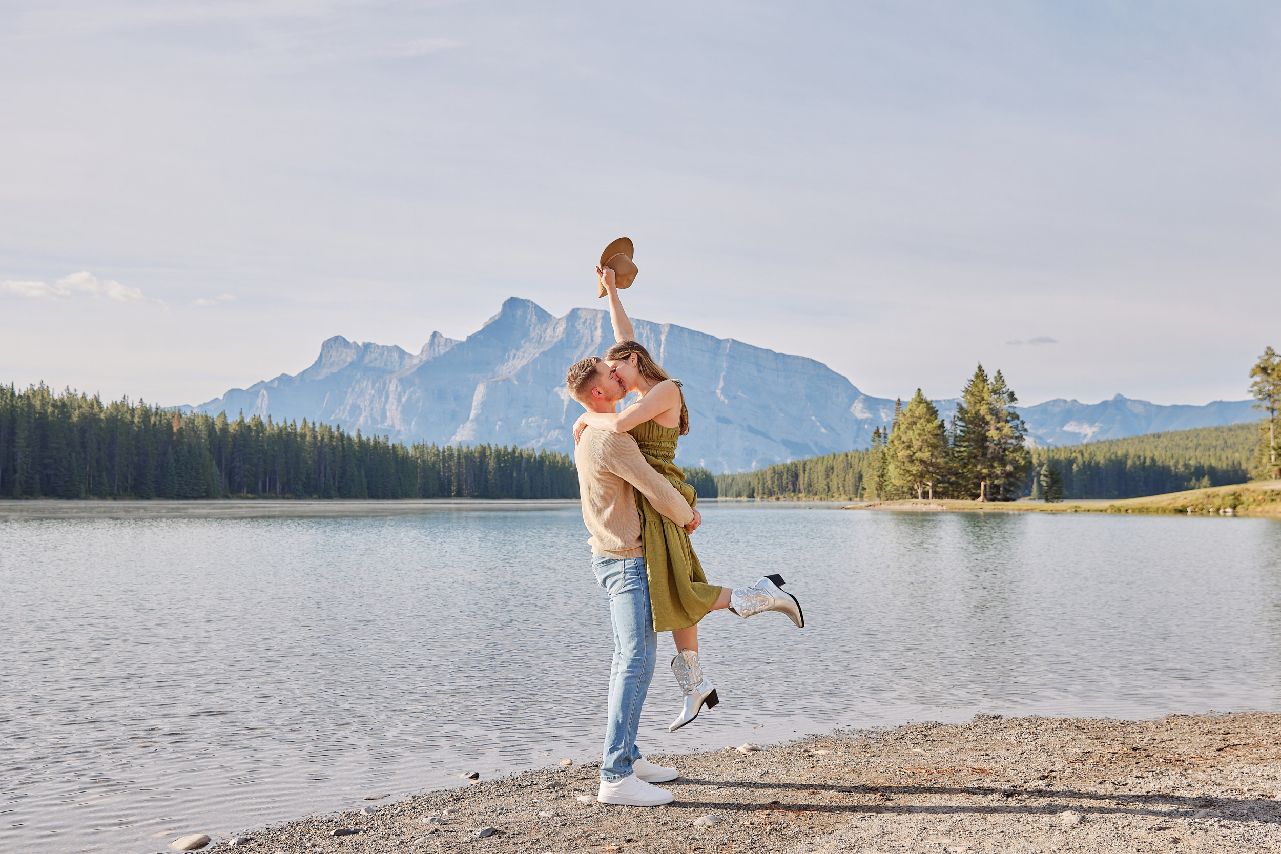 Two Jack Lake Engagement Photos