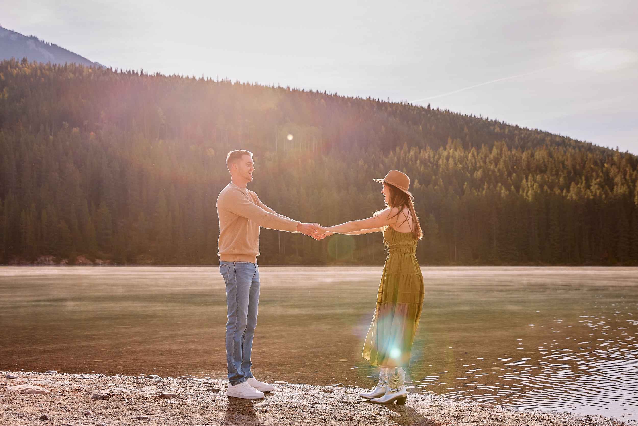 Two Jack Lake Engagement Photos