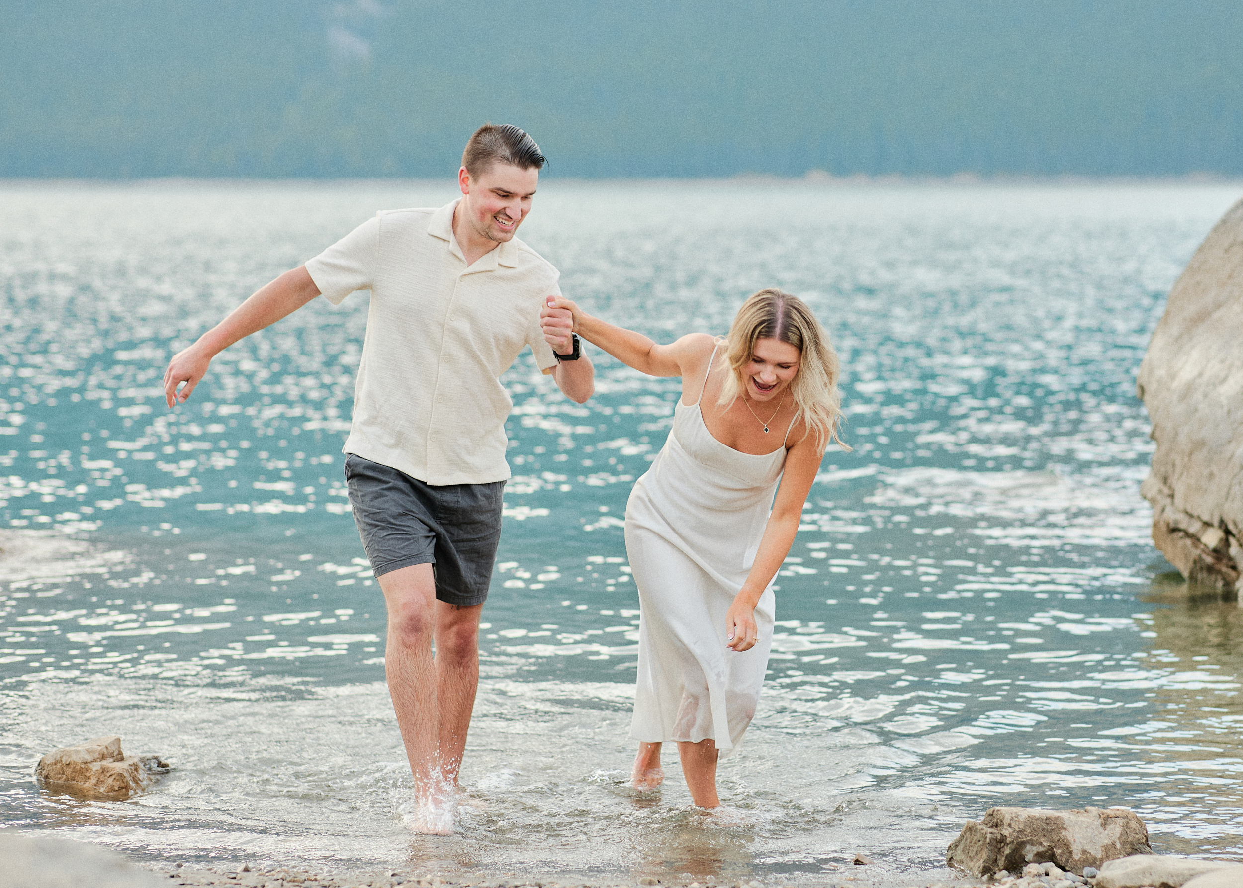Lake Minnewanka Engagement Photos - Greco Photo Co
