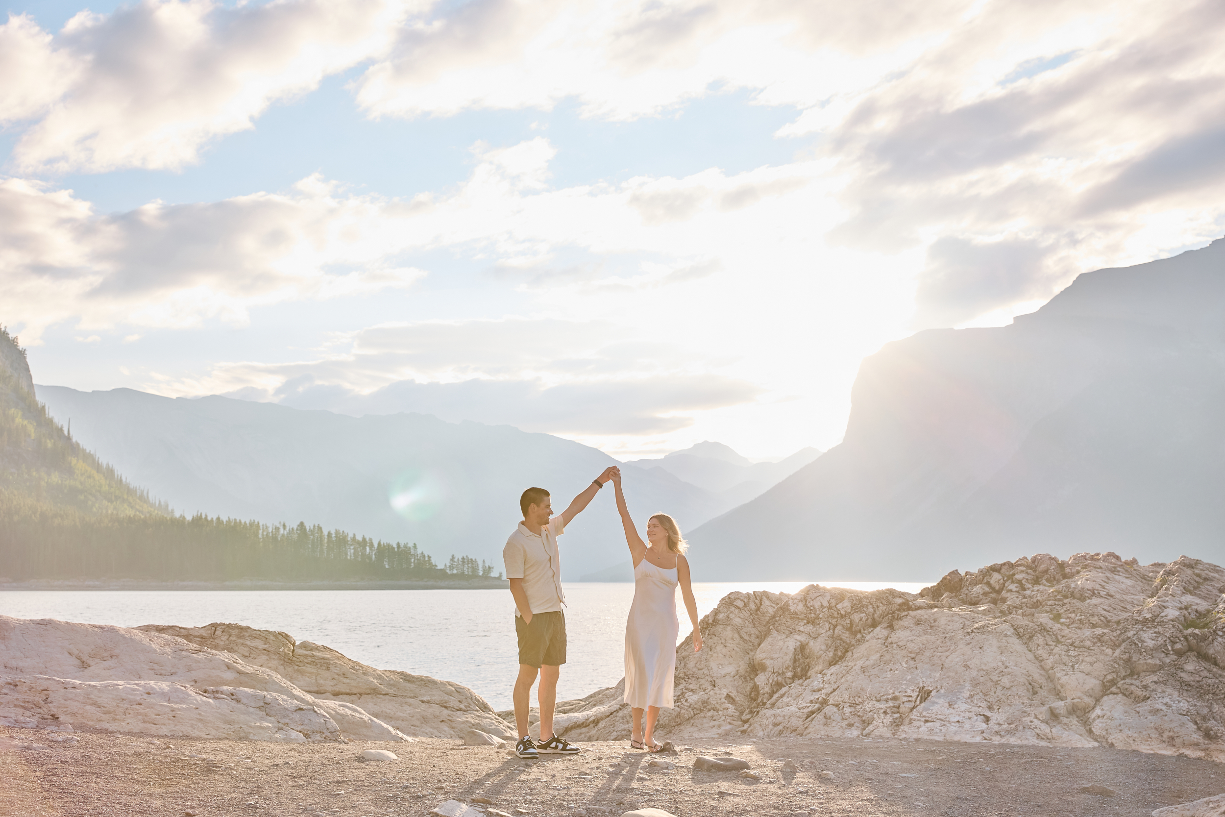 Lake Minnewanka Engagement Photos - Greco Photo Co