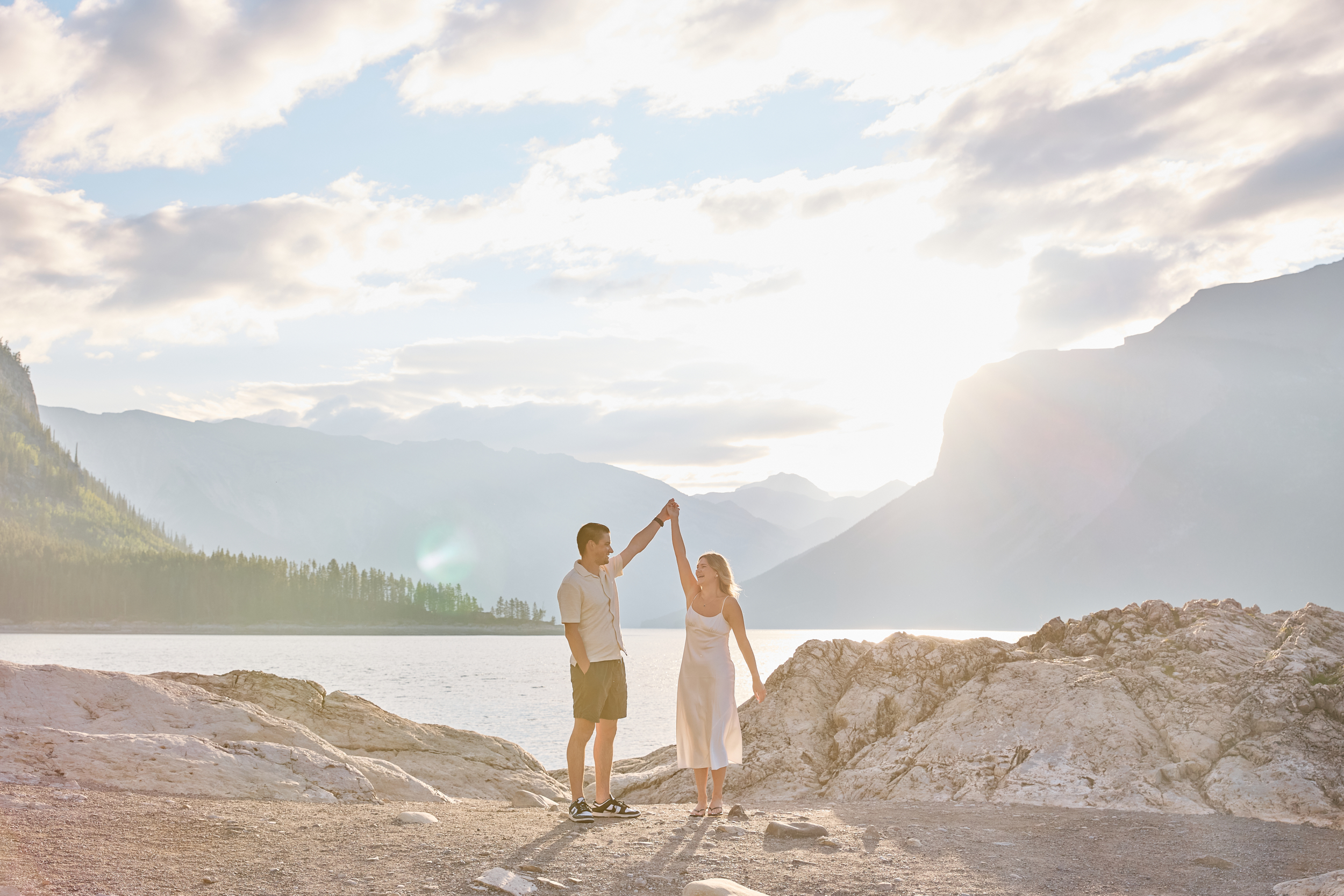 Lake Minnewanka Engagement Photos - Greco Photo Co